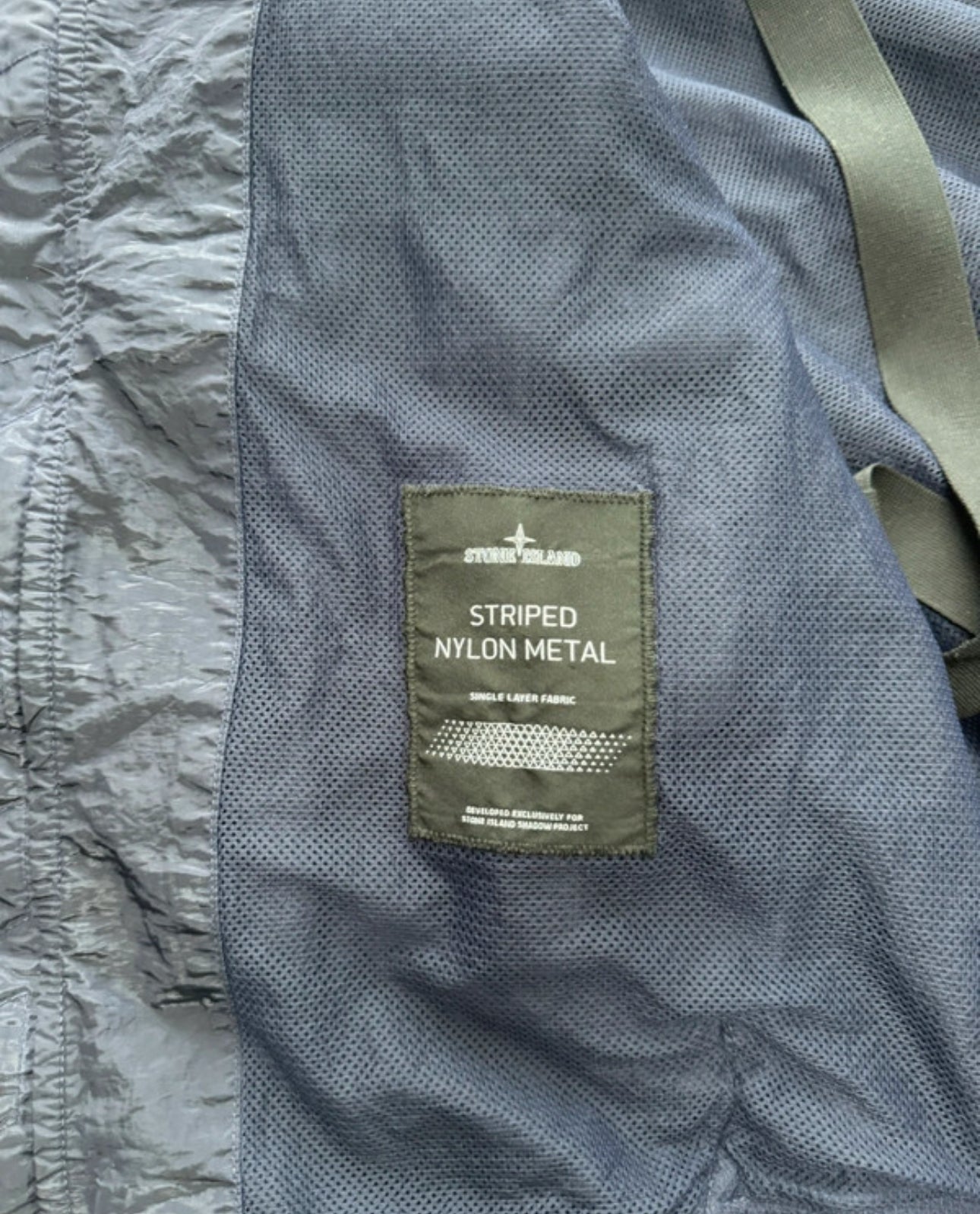 Stone Island Shadow Projects Striped Nylon Metal Jacket - Navy